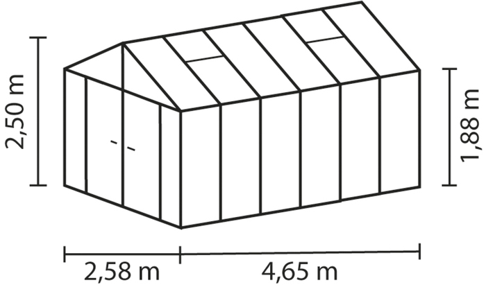 Växthus Poseidon 11900 Svart Glas/Poly 11,9 m² Vitavia